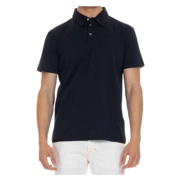 Blue Cotton Jersey Polo Shirt