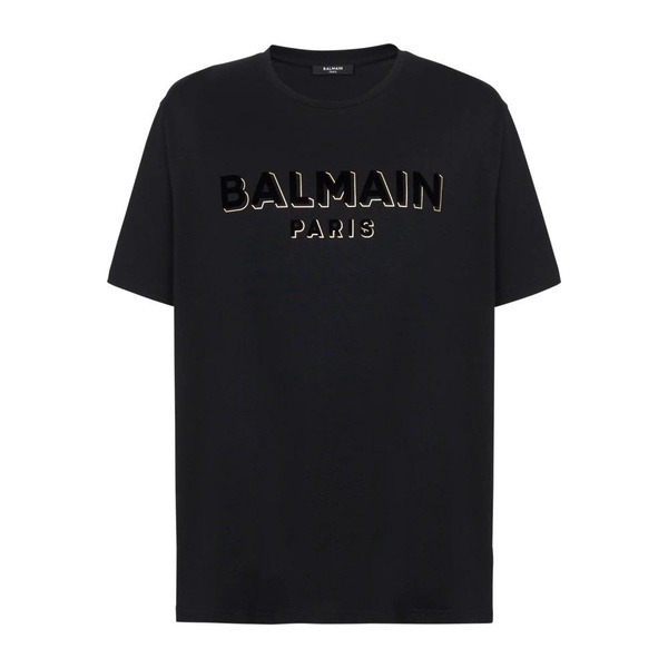 Balmain Oversized Flocked Logo T-Shirt