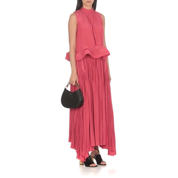 Fuchsia Pleated Maxi Skirt