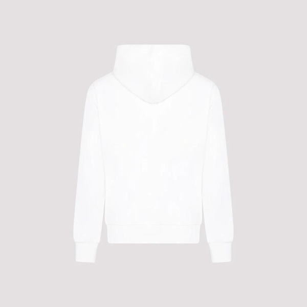 White Cotton Sweatshirt with Hood