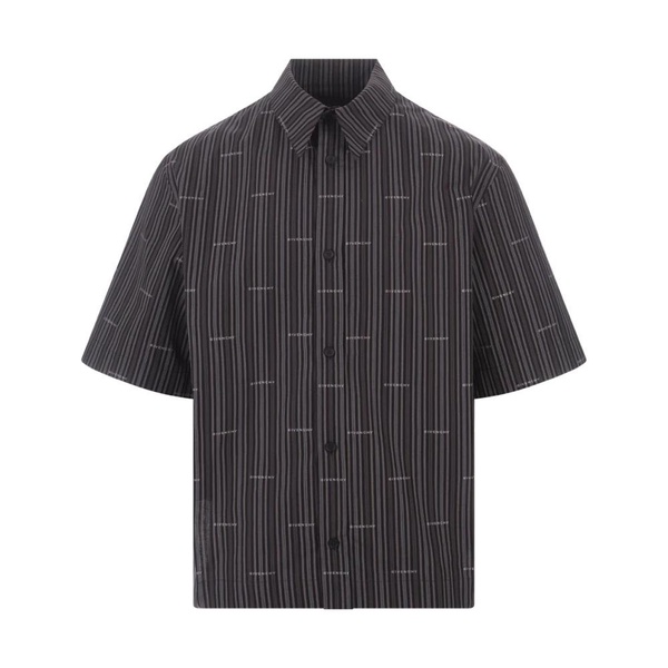 Striped Logo Shirt Black Grey