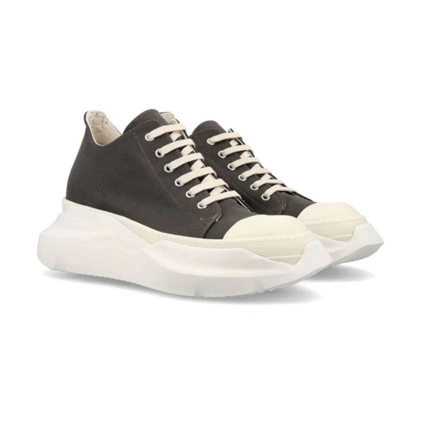 Grey Sneakers Leather Lace-up Rubber Sole