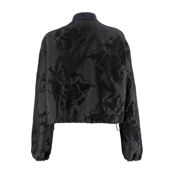 Sophisticated Bomber Jacket with Jacquard Boucl Fabric