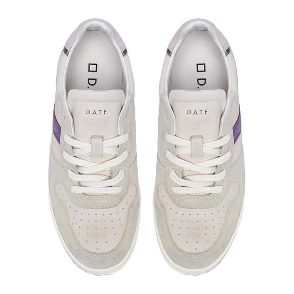 White Sneakers with Perforated Toe