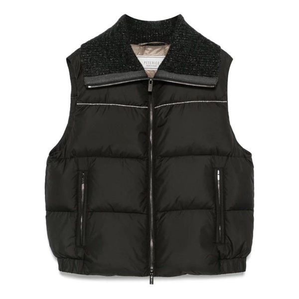 Black Padded Goose-Down Gilet Jacket