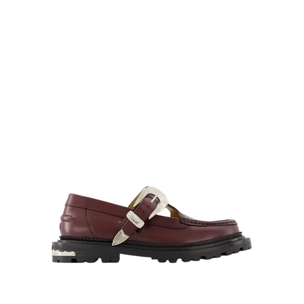 Burgundy Leather Loafers Pointed Toe