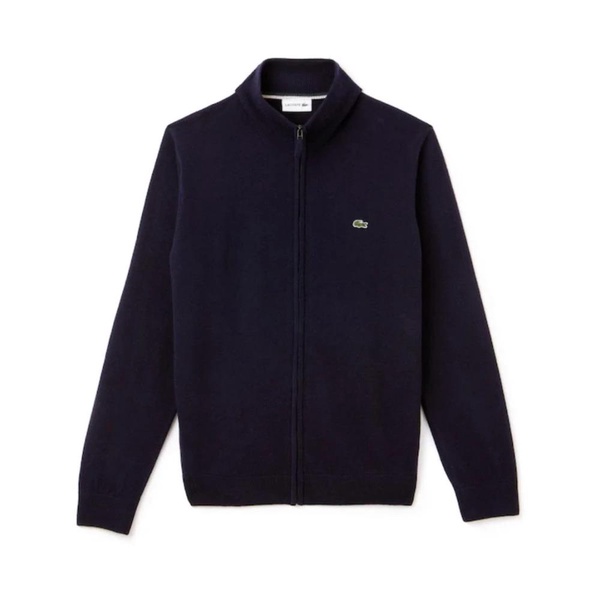 Blue Wool Sweater Zip Closure