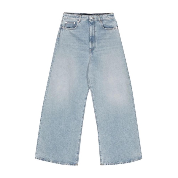 Blue Denim Wide Leg Jeans