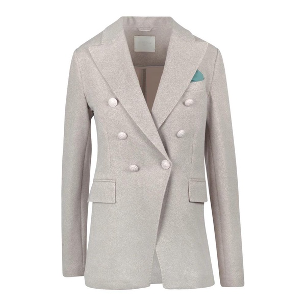 Double-breasted sweat blazer with lapel collar