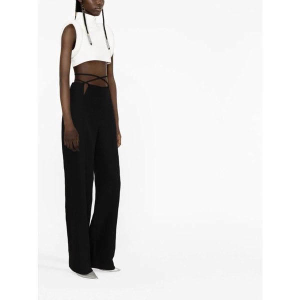 Black V-Wire Straight-Leg Trousers