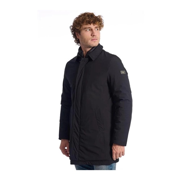 Black Double-Breasted Jacket with Removable Bib