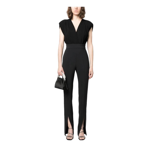 Black Sleeveless Jumpsuit with High Waist Pants