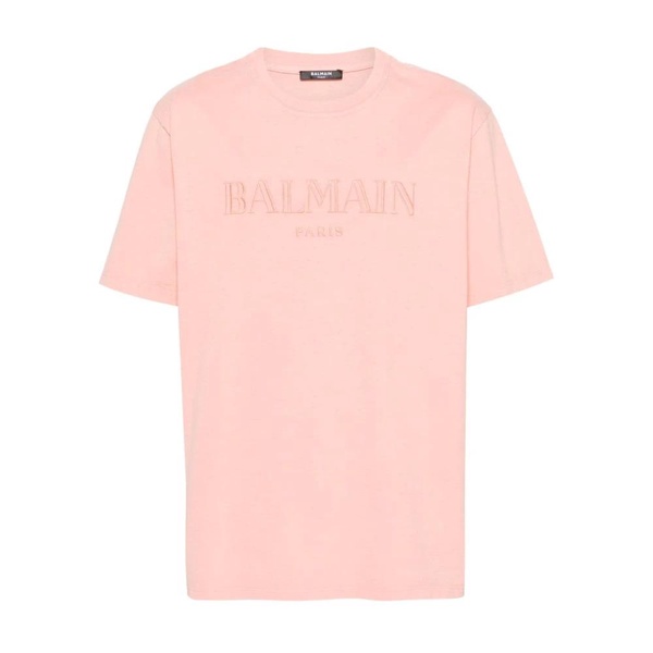 Salmon Pink Logo Embroidered Jersey Tee