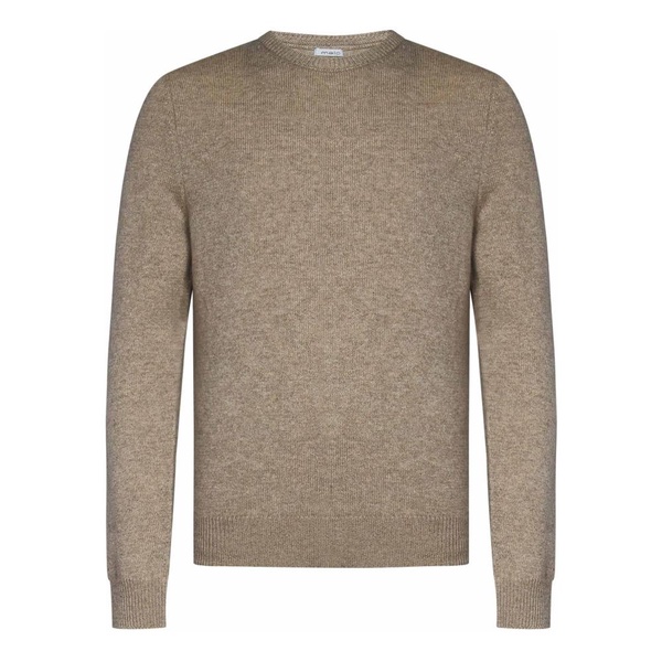 Brown Cashmere Knit Crewneck Sweater