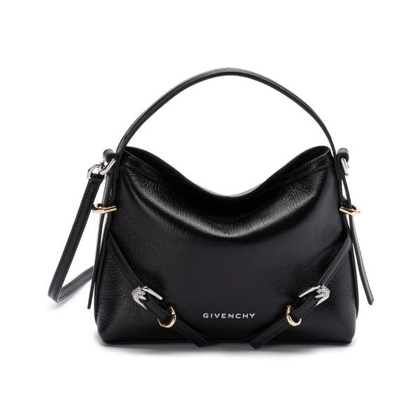 Black Nano Handbag with Metallic Details