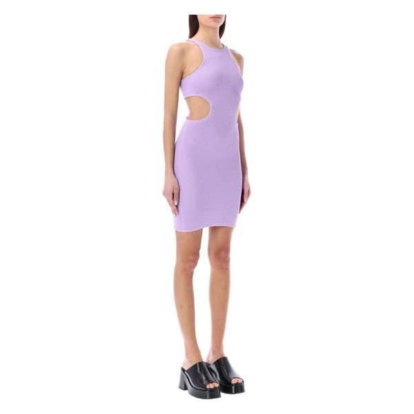 Lilac stretch nylon Ele mini dress