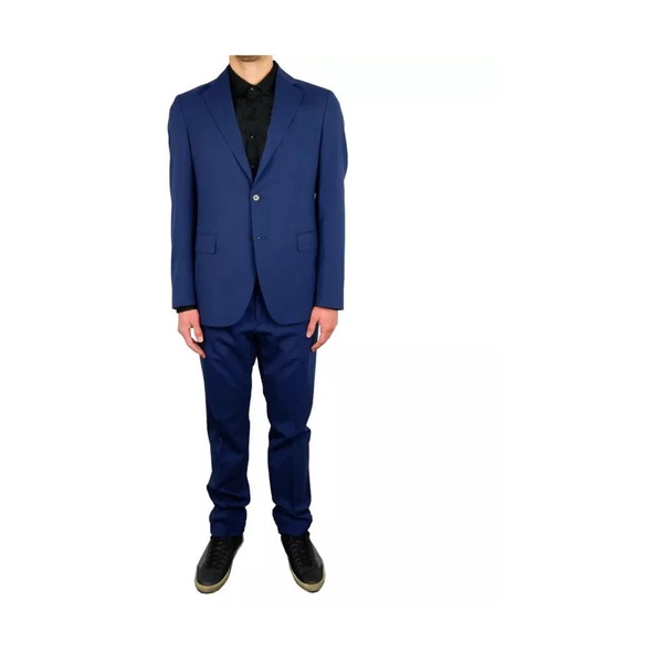 Blue Wool Blend Suit