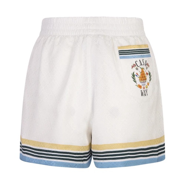 White Silk Tennis Shorts