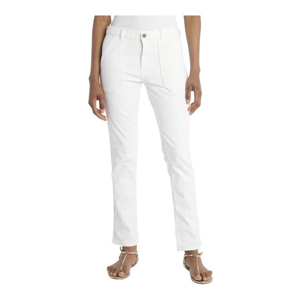 Slim-Fit White Trousers