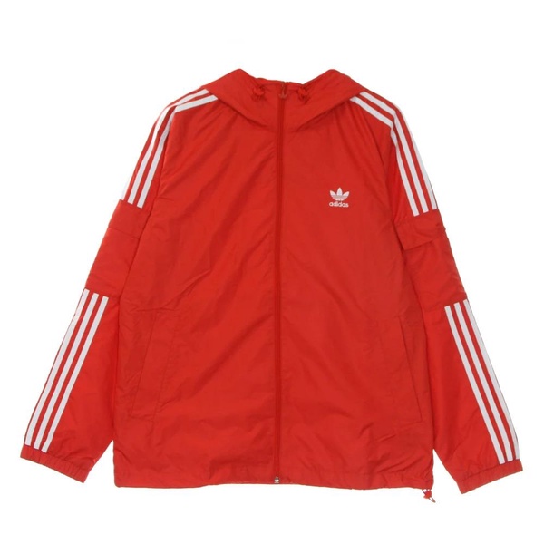 Red Classic Windbreaker Jacket with 3 Stripes