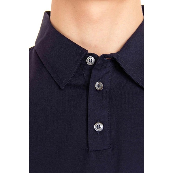 Blue Cotton Jersey Polo Shirt