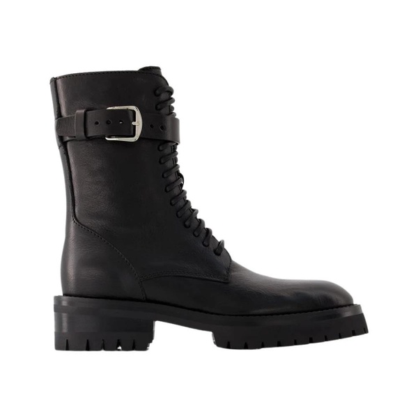 Cisse Combat Boots - Leather - Black