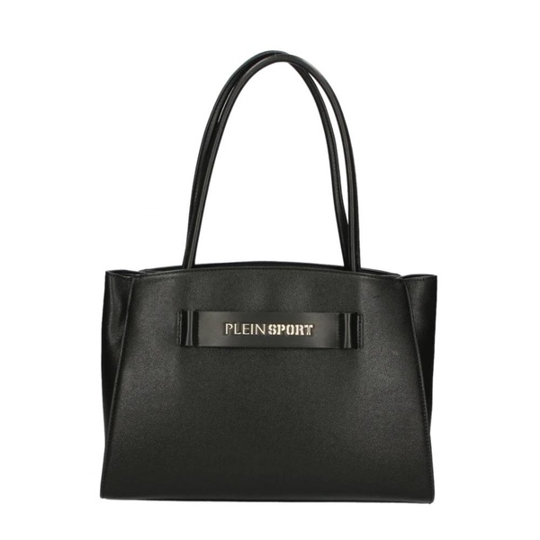 Black Logo Tote Bag with Three Compartments