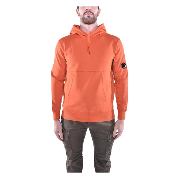 Orange Diagonal Raised Fleece Hoodie