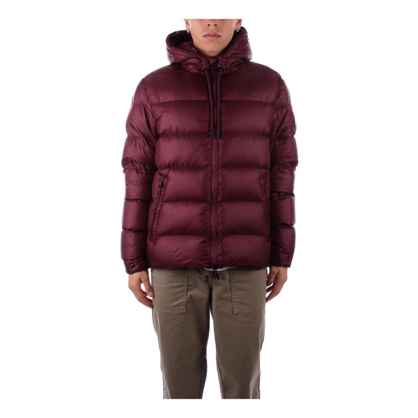 Bordeaux Hooded Coat with Zipper Pockets