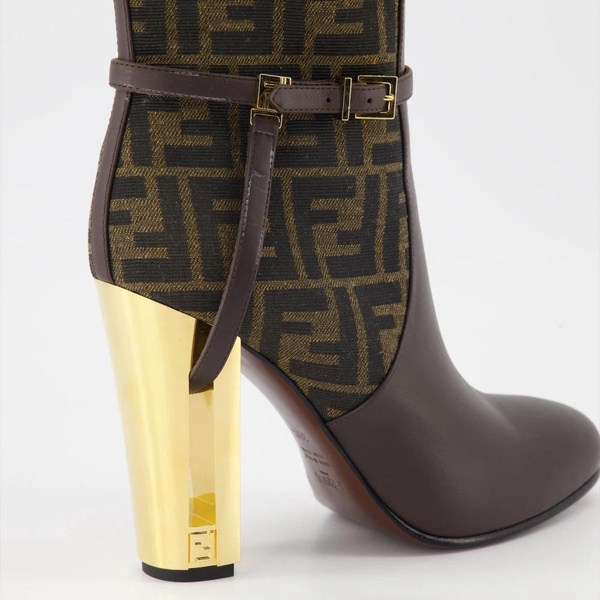 High Heel Boots with FF Jacquard