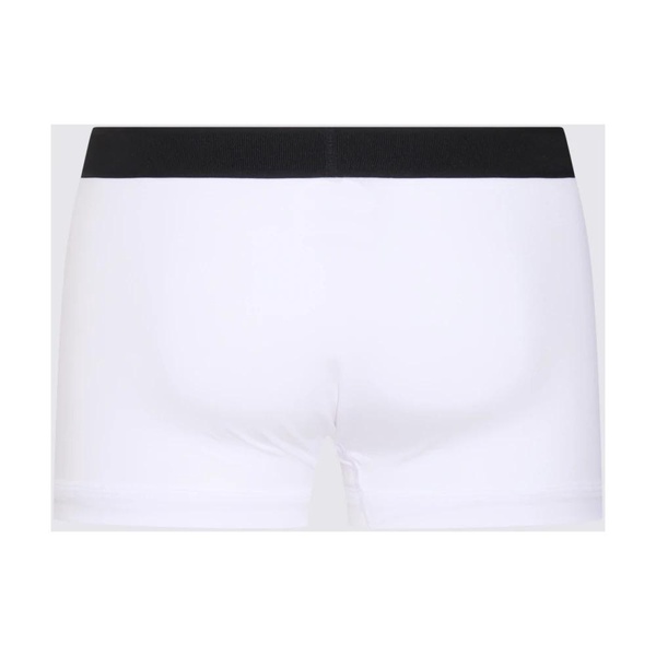 White Cotton Blend Boxer Briefs