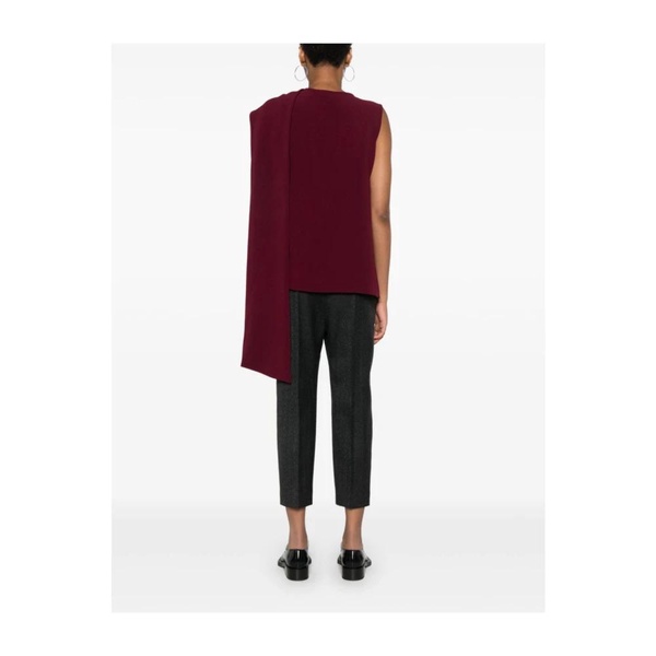 Bordeaux Red Sleeveless Wrap Top