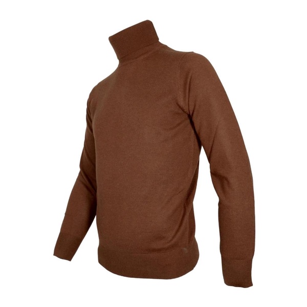 Brown Cashmere Silk Slim Fit Sweater