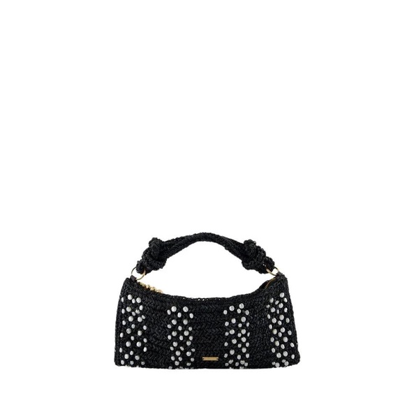 Raffia Nano Shoulder Bag - Black