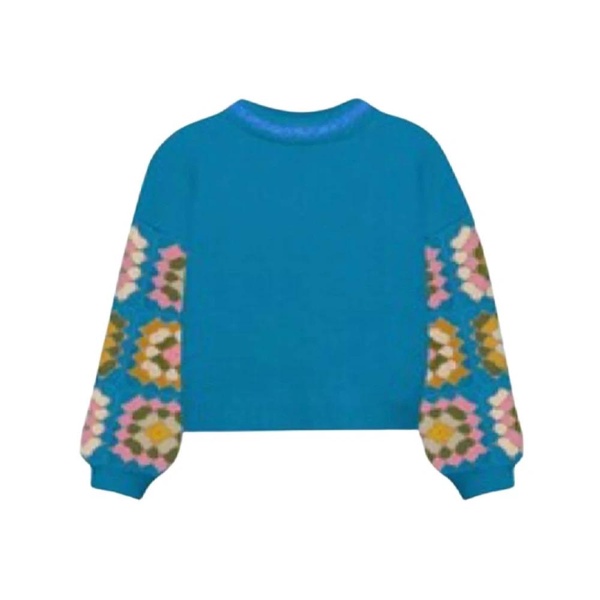 Cashmere crochet pullover multicolor