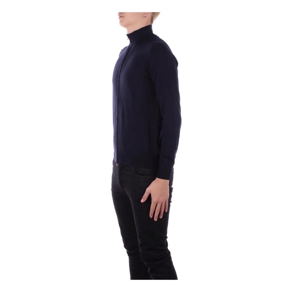 Blue Sweater with Double Zipper Pockets