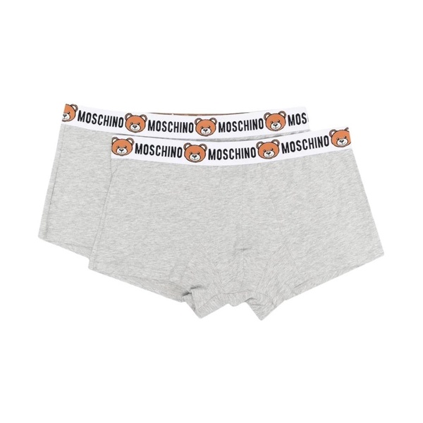 Grey Melange Boxers with Teddy Bear Motif