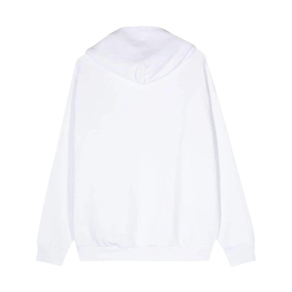 White Cotton Sweater with Signature Orb Print