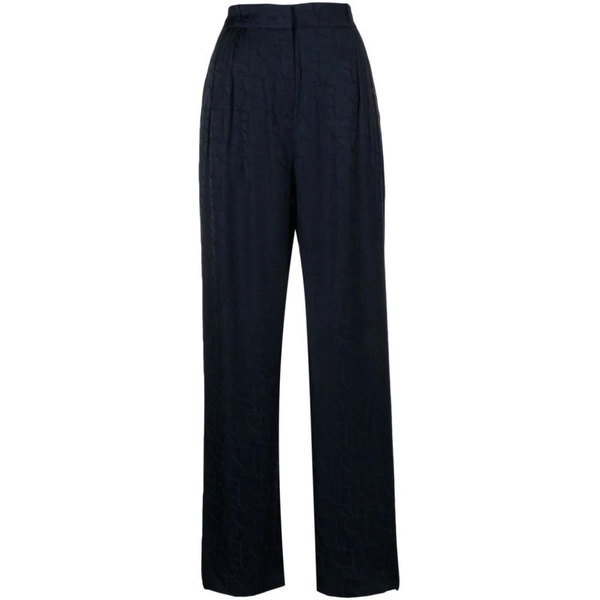 Navy Blue Patterned Trousers