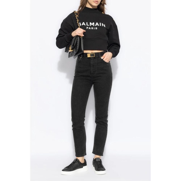 Balmain "Cropped Sweatshirt With Buttons