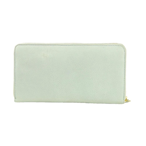 Cavalli Class Grey & Light Blue Calf Leather Zip Closure Wallet