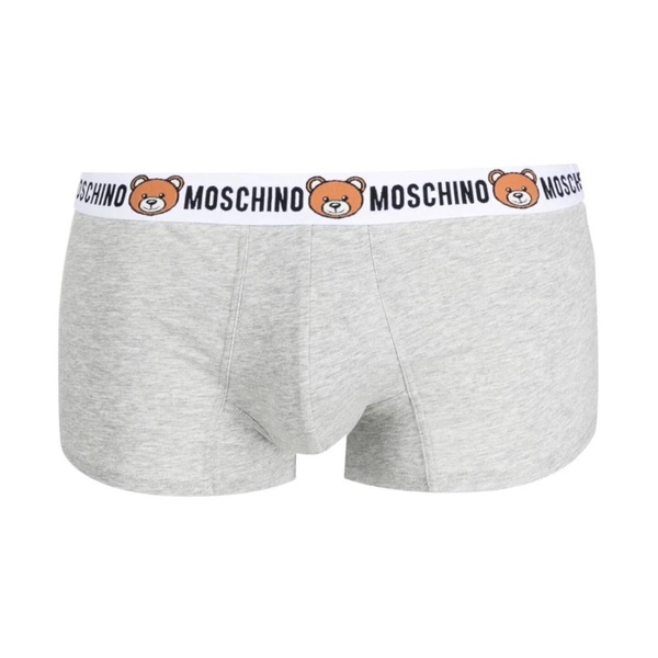 Grey Melange Boxers with Teddy Bear Motif