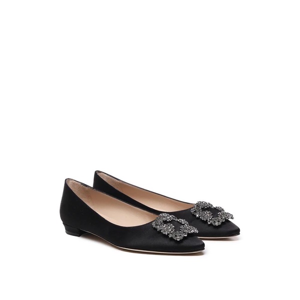 Hangisi Flat Pumps With Satin Jewel Buckle