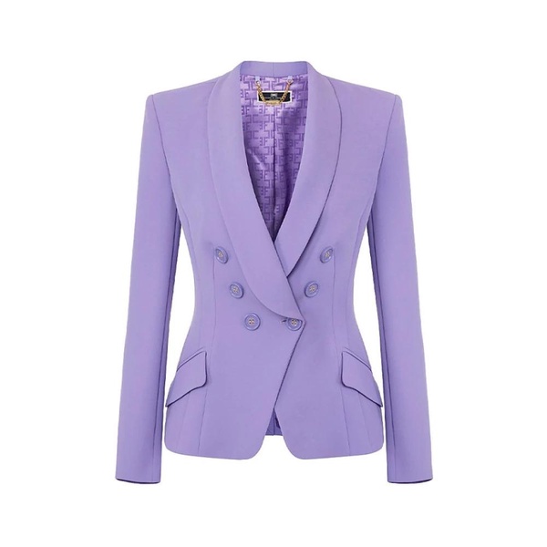 Double-breasted Blazer in Iris Crêpe