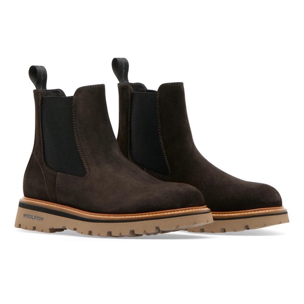 Brown Chelsea Boots Suede Calfskin Mens