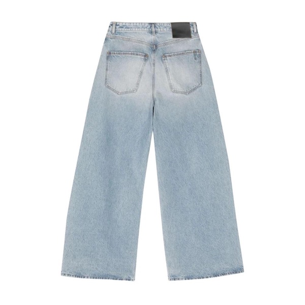 Blue Denim Wide Leg Jeans