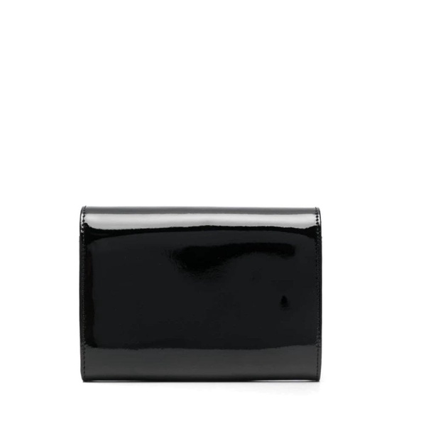 Black Leather Wallet with Orb Detail