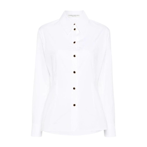 White Long Sleeve Shirt Poplin Collar