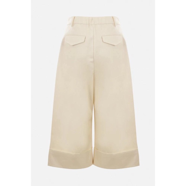 Ivory Wide Leg Cropped Trousers