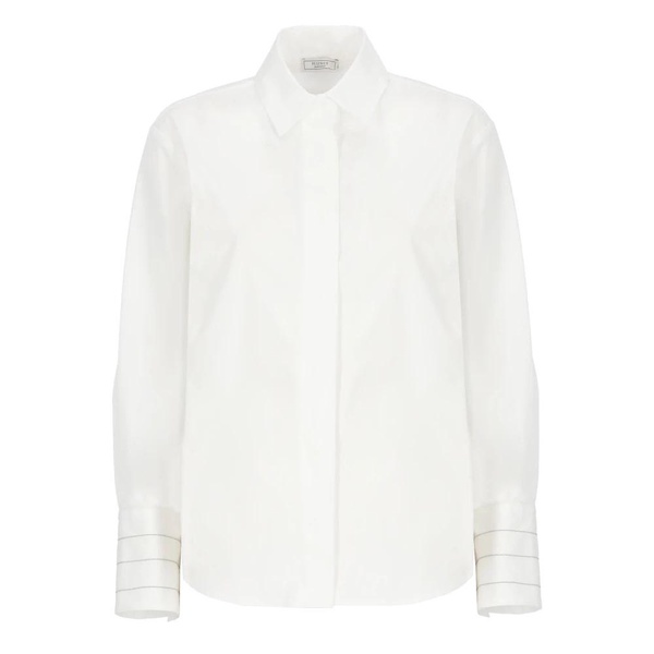 Ivory Cotton Shirt with Collar